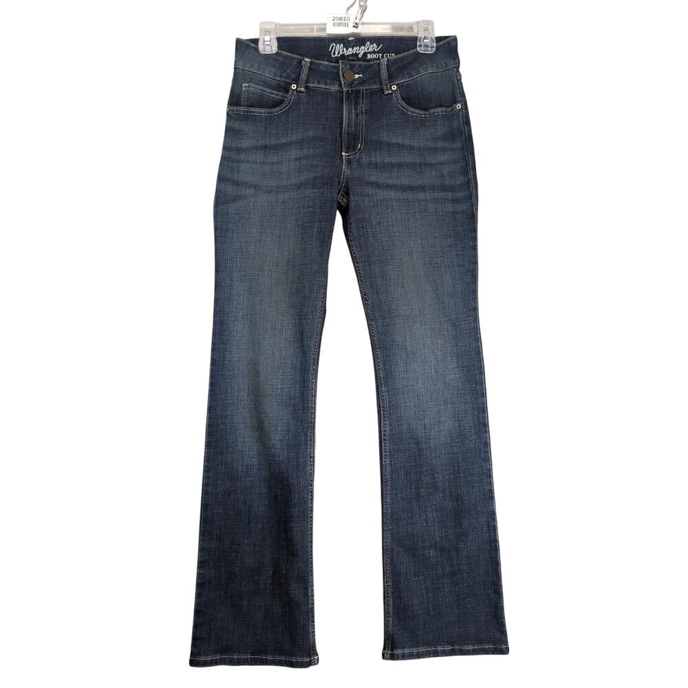 Wrangler Boot Cut Jeans Juniors 7 30x32" Dark Wash Stretch Denim Western‎ Casual